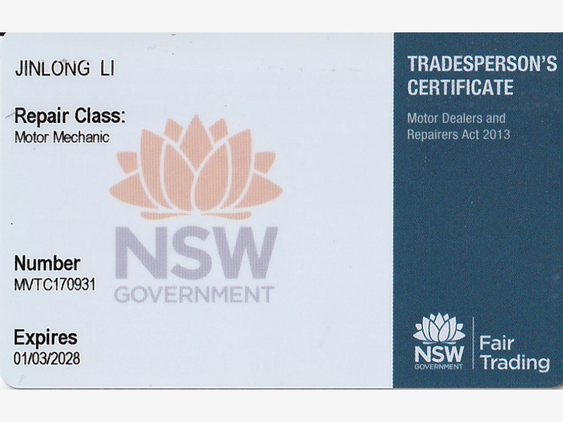 tradesperson licence