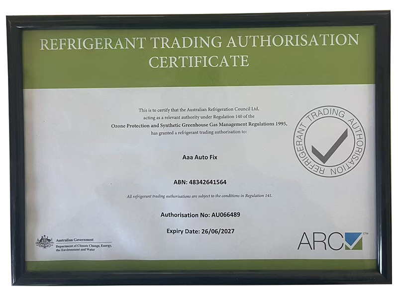 REFRIGERANT TRADING AUTHORISATION